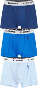 Claesen's boxershort set van 3 lichtblauw blauw donkerblauw