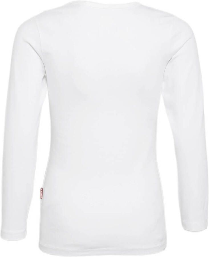 Claesen's longsleeve wit T-shirt Meisjes Stretchkatoen Ronde hals Effen 116 122