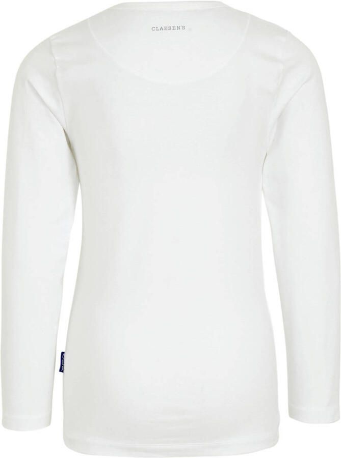Claesen's longsleeve wit T-shirt Jongens Stretchkatoen Ronde hals Effen 140 146