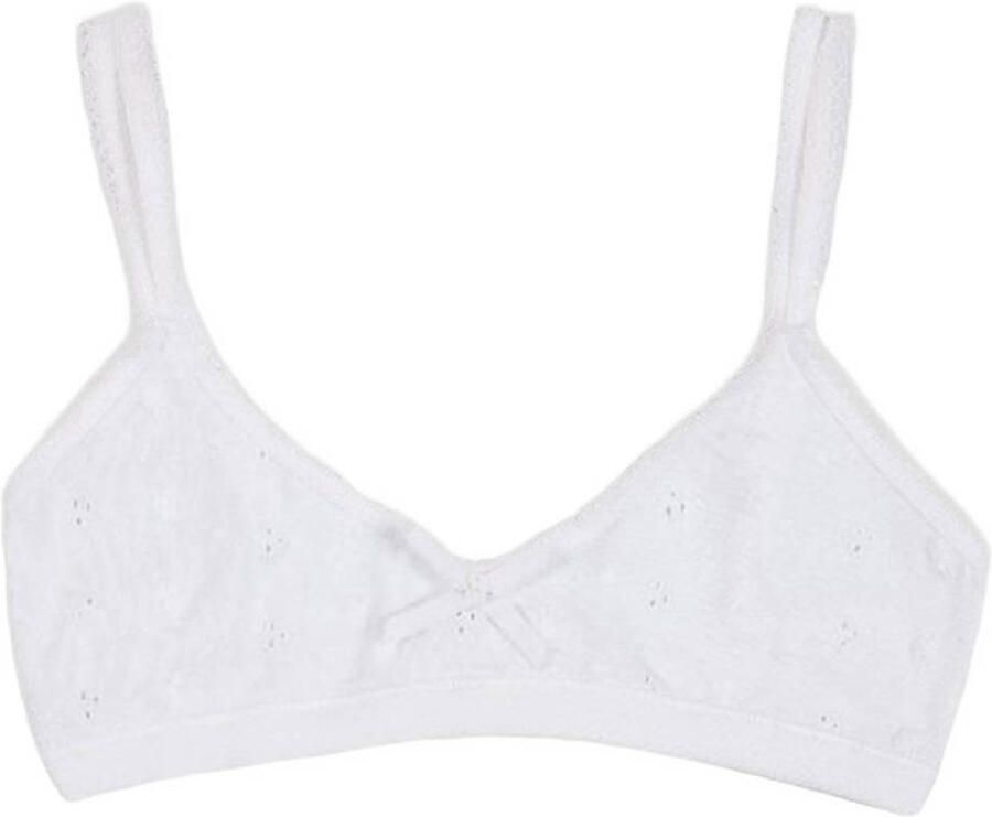 Claesen's Meisjes BH Top Embroidery Wit