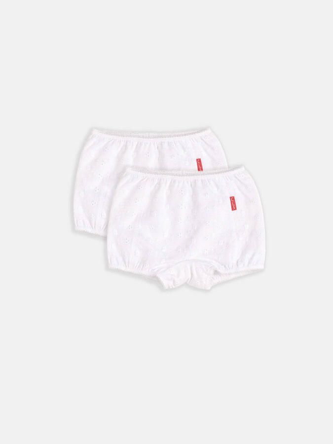 Claesen's Meisjes Boxershort 2-Pack Embroidery Wit
