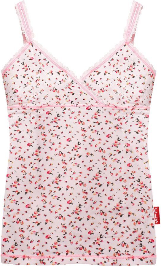 Claesen's singlet met bloemen roze Hemd Meisjes Stretchkatoen V-hals Bloemen 104 110 - Foto 2