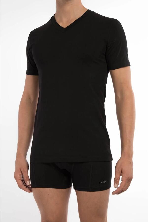 Claesen's T-Shirt Navy V-Neck Cotton Lycra 2-Pack