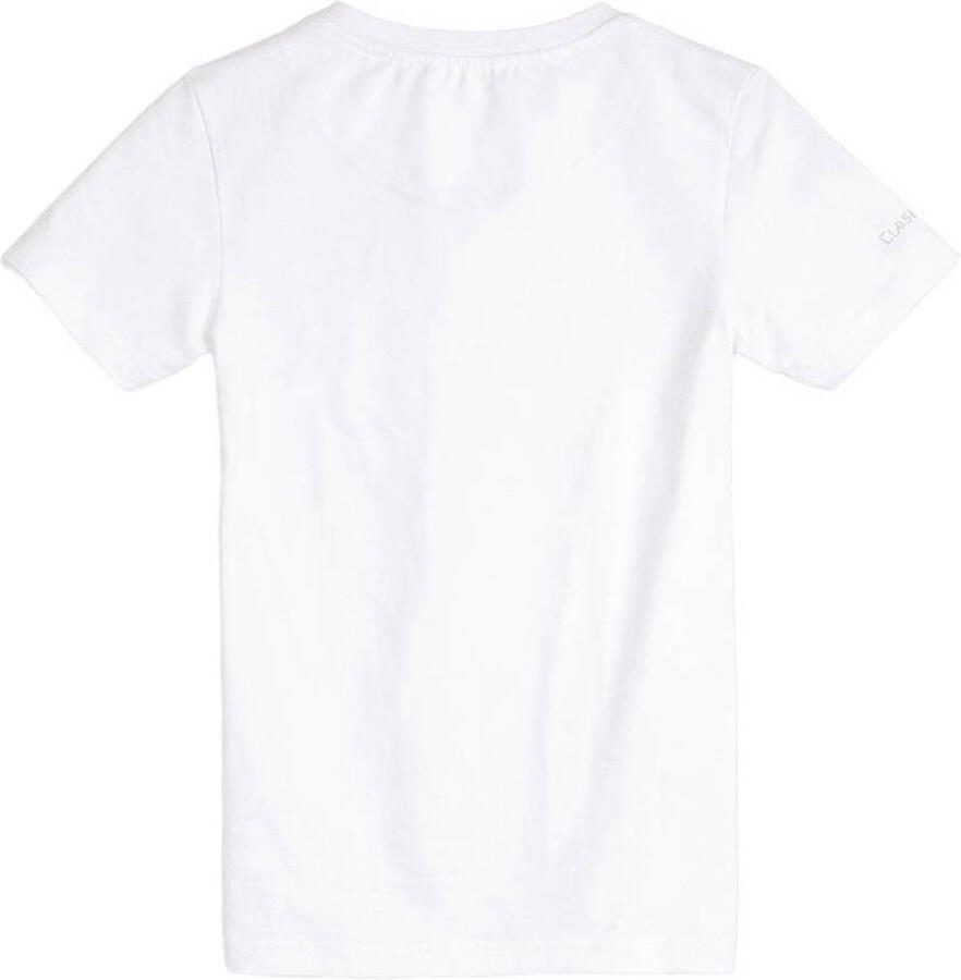 Claesen's T-shirt wit Jongens Stretchkatoen V-hals Effen 116 122