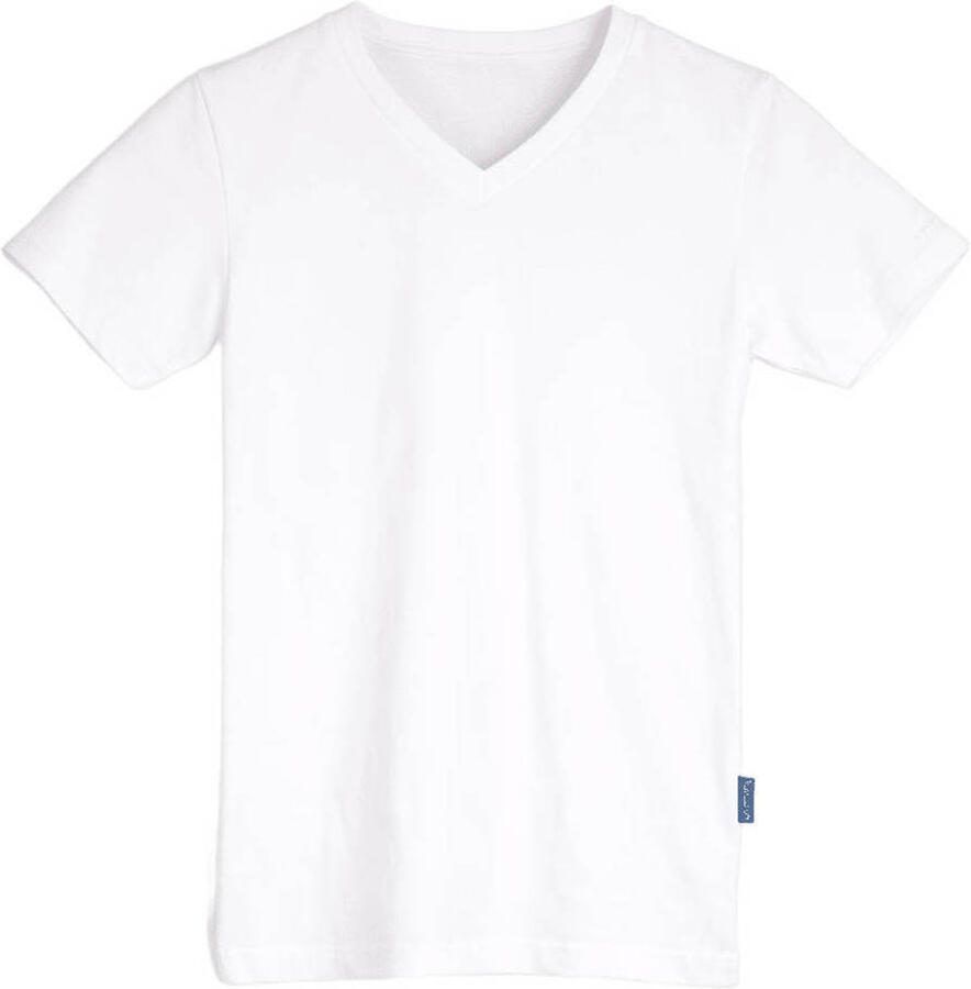 Claesen's T-shirt wit Jongens Stretchkatoen V-hals Effen 104 110 - Foto 2
