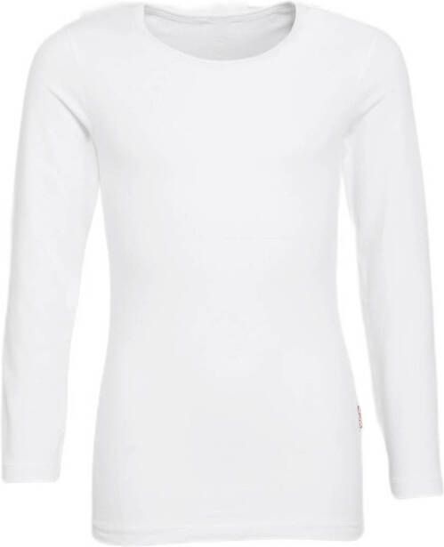 Claesen's longsleeve wit T-shirt Meisjes Stretchkatoen Ronde hals Effen 104 110