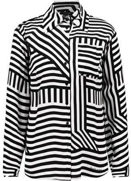 Claudia Sträter blouse met grafische print zwart wit