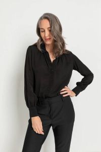 Claudia Sträter blouse met plooien zwart