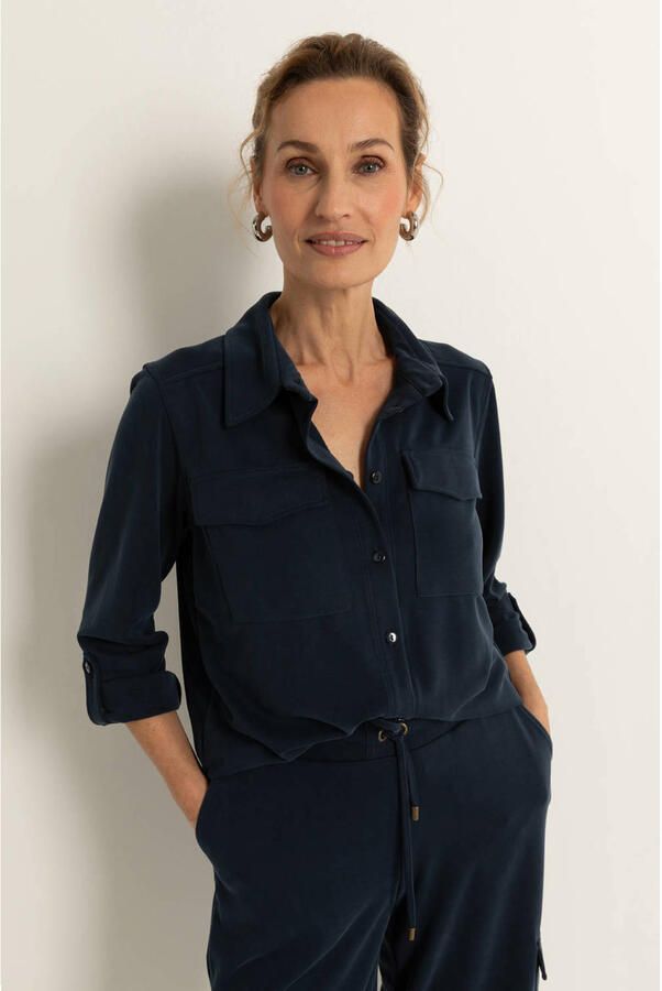 Claudia Sträter blouse donkerblauw