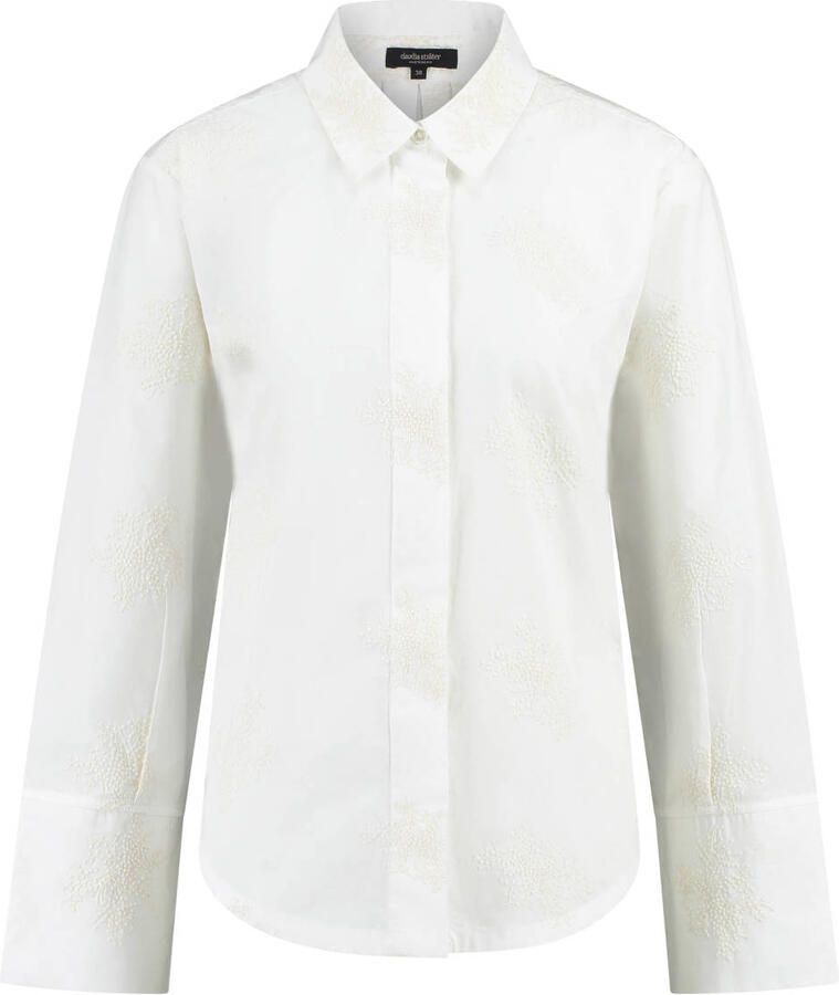 Claudia Sträter blouse met borduursel crème