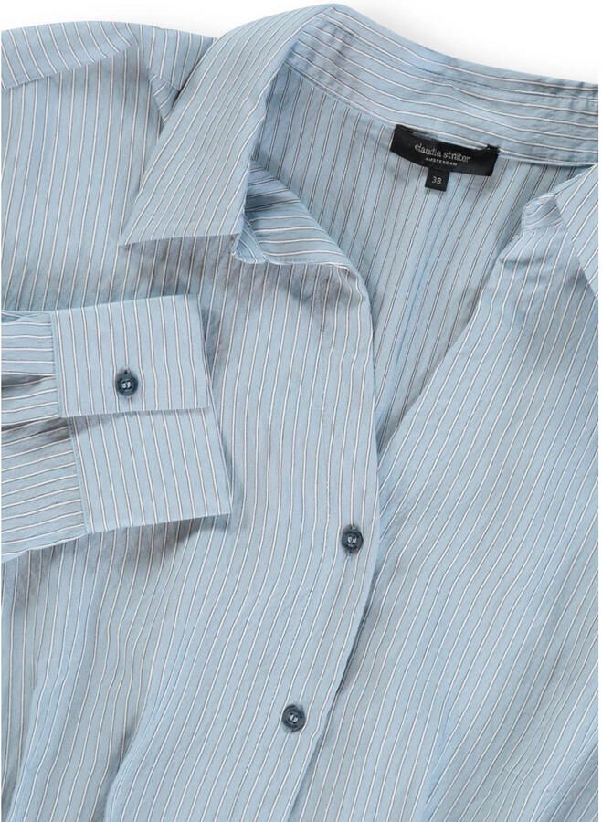 Claudia Sträter blouse met krijtstreep lichtblauw - Foto 2