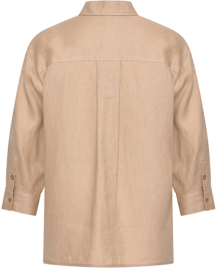 Claudia Sträter blouse met linnen beige