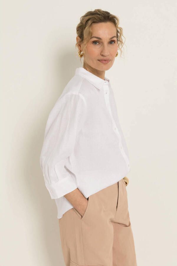 Claudia Sträter blouse met linnen wit
