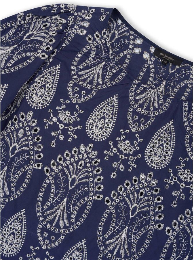 Claudia Sträter blousetop donkerblauw broderie - Foto 2