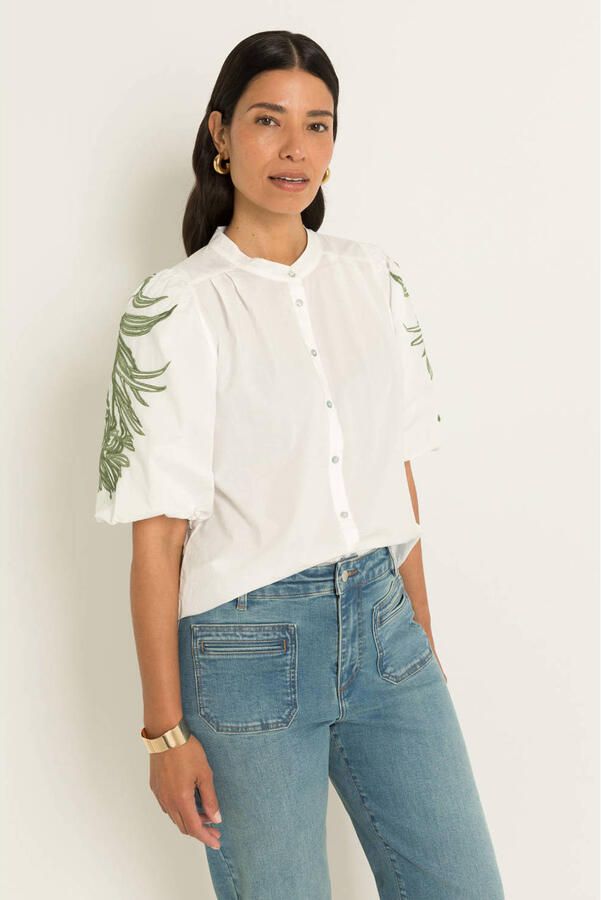 Claudia Sträter CLAUDIA BY CLAUDIA STRÄTER blouse met borduursels wit