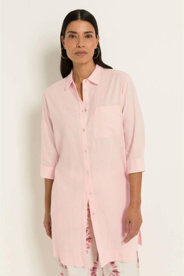 Claudia Sträter CLAUDIA BY CLAUDIA STRÄTER blouse met linnen lichtroze