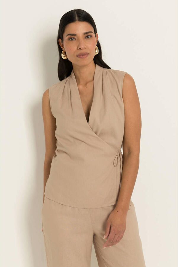 Claudia Sträter CLAUDIA BY CLAUDIA STRÄTER blouse met linnen zand