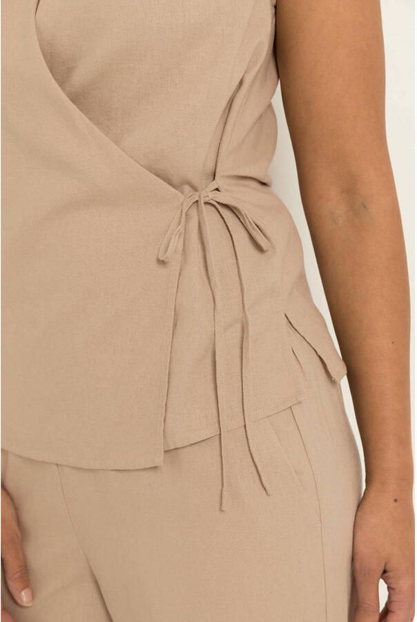Claudia Sträter CLAUDIA BY CLAUDIA STRÄTER blouse met linnen zand - Foto 3