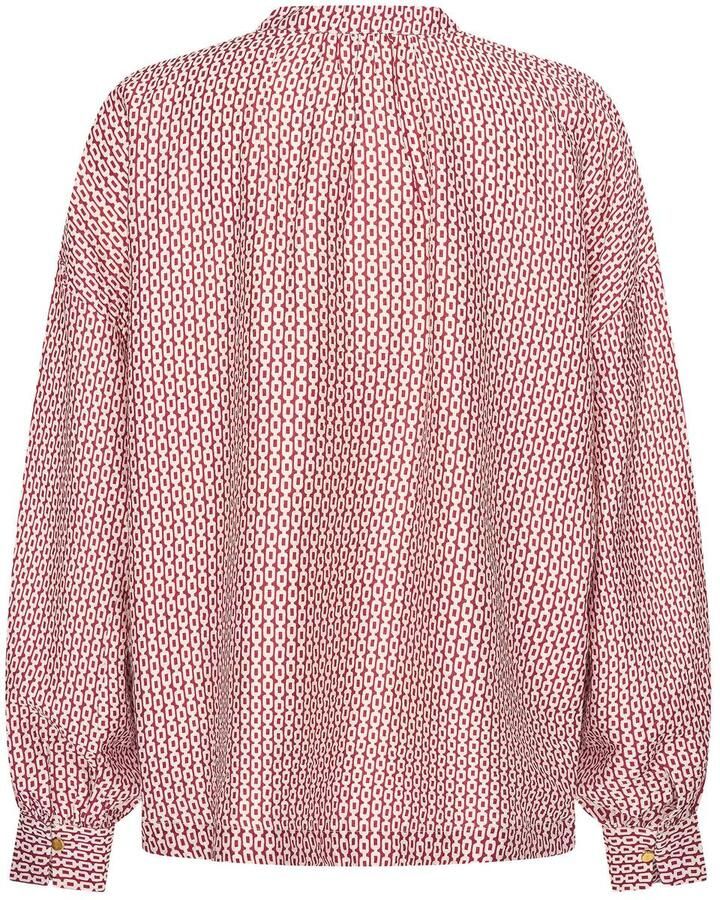 Claudia Sträter CLAUDIA BY CLAUDIA STRÄTER blousetop met print donkerrood ecru - Foto 2