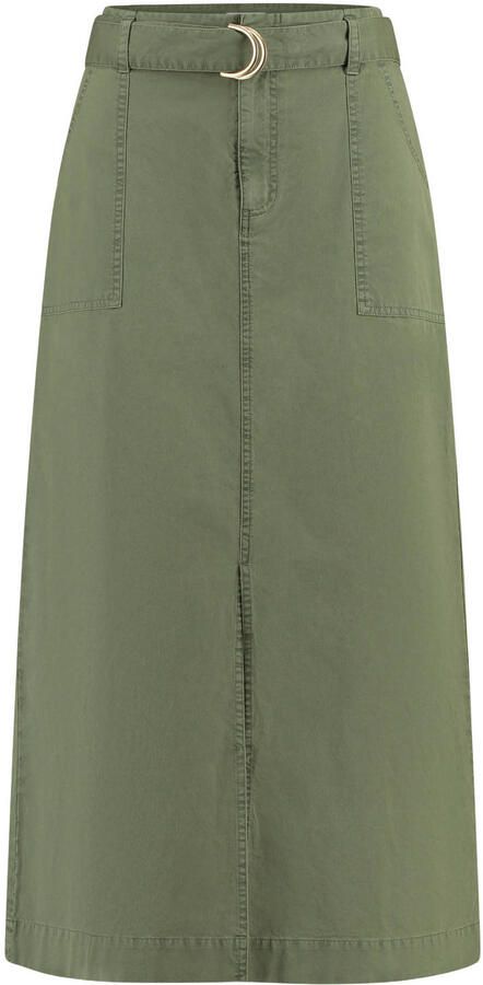 Claudia Sträter CLAUDIA BY CLAUDIA STRÄTER denim midi rok donkergroen