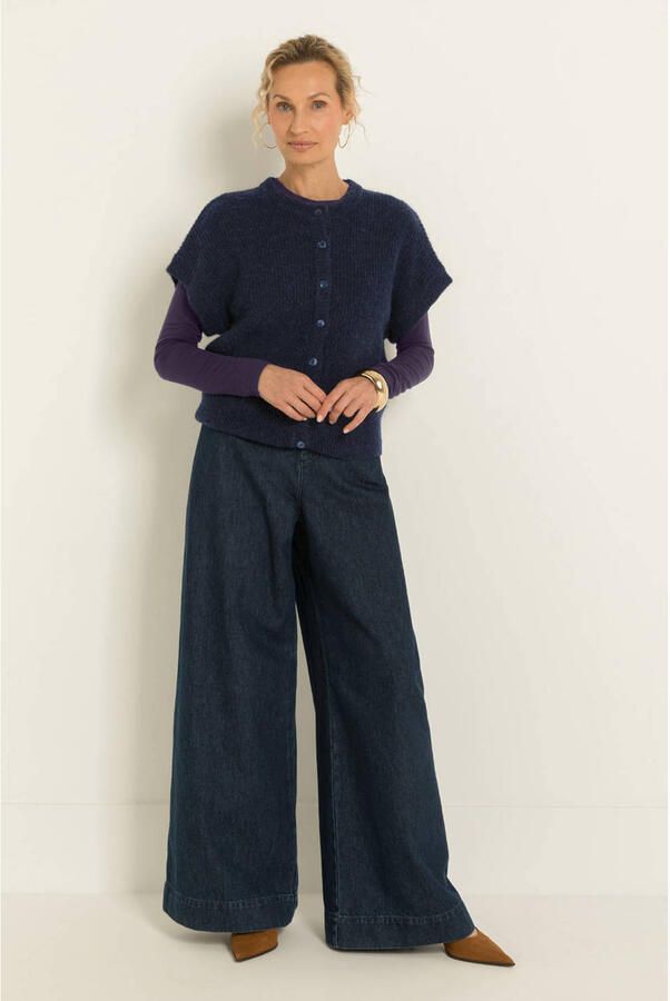 Claudia Sträter CLAUDIA BY CLAUDIA STRÄTER gebreid vest met wol donkerblauw - Foto 2