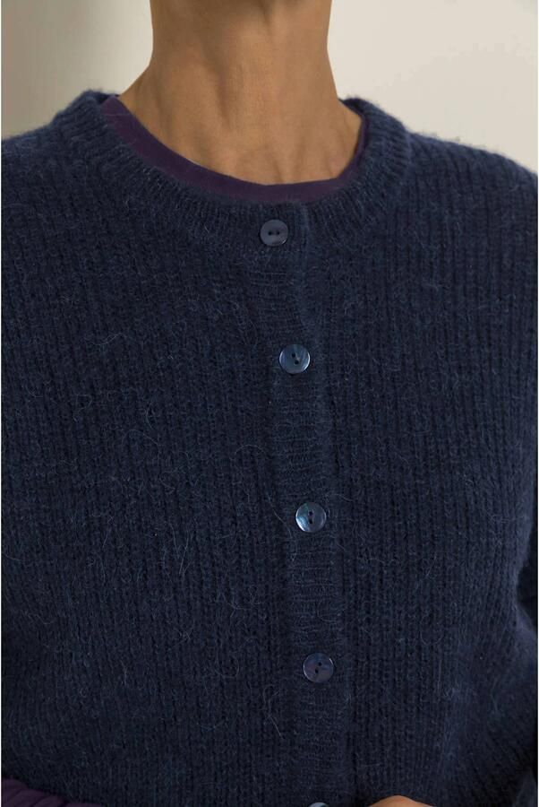 Claudia Sträter CLAUDIA BY CLAUDIA STRÄTER gebreid vest met wol donkerblauw - Foto 3