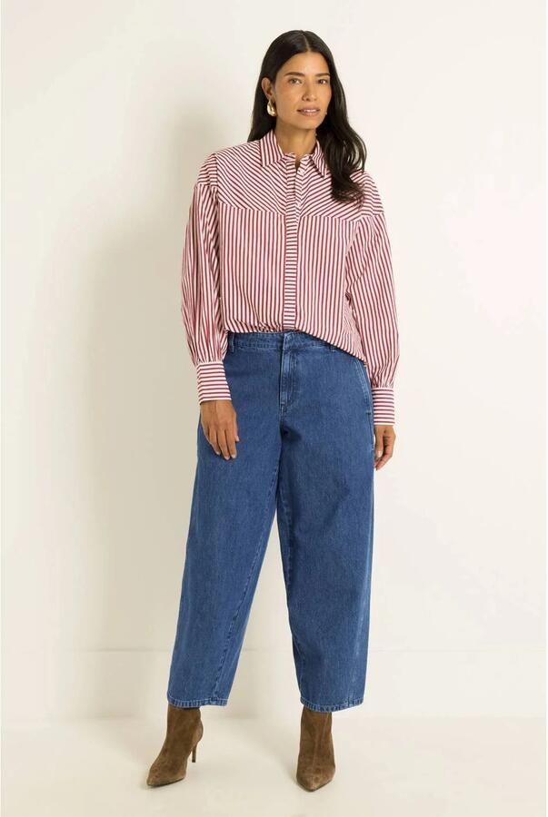 Claudia Sträter CLAUDIA BY CLAUDIA STRÄTER gestreepte blouse rood ecru
