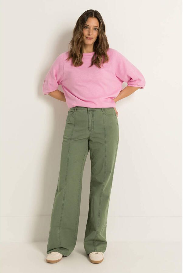 Claudia Sträter CLAUDIA BY CLAUDIA STRÄTER high waist flared jeans kaki