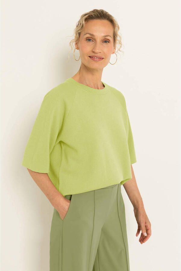 Claudia Sträter CLAUDIA BY CLAUDIA STRÄTER katoenen sweater lichtgroen