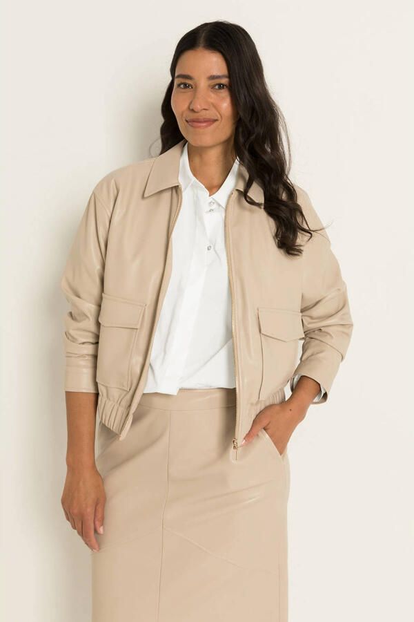 Claudia Sträter CLAUDIA BY CLAUDIA STRÄTER leren jas beige