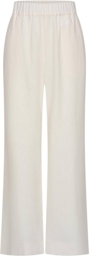 Claudia Sträter CLAUDIA BY CLAUDIA STRÄTER linnen regular waist wide leg fit broek ecru