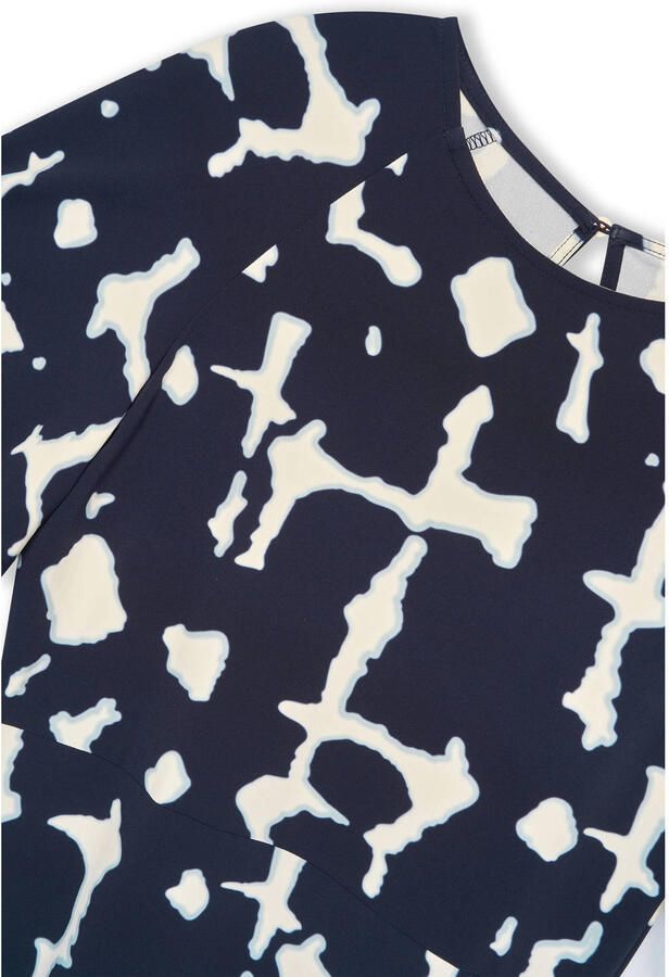 Claudia Sträter CLAUDIA BY CLAUDIA STRÄTER midi jurk met print van travelstof donkerblauw - Foto 2