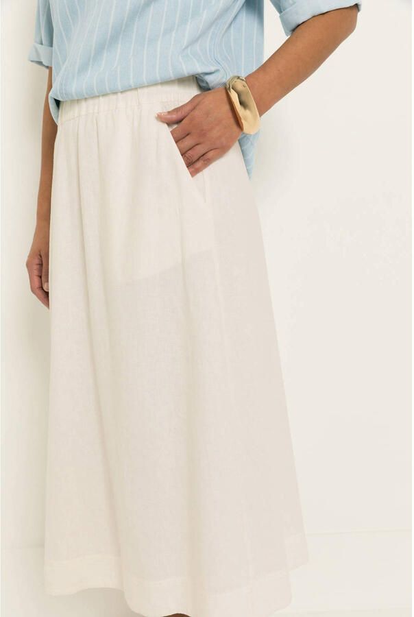 Claudia Sträter CLAUDIA BY CLAUDIA STRÄTER midi rok met linnen ecru