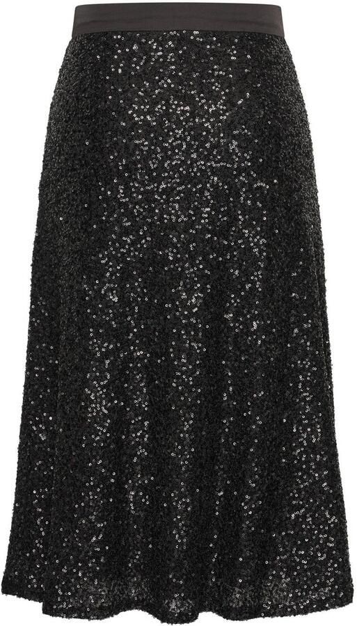 Claudia Sträter CLAUDIA BY CLAUDIA STRÄTER midi rok met pailletten zwart - Foto 3
