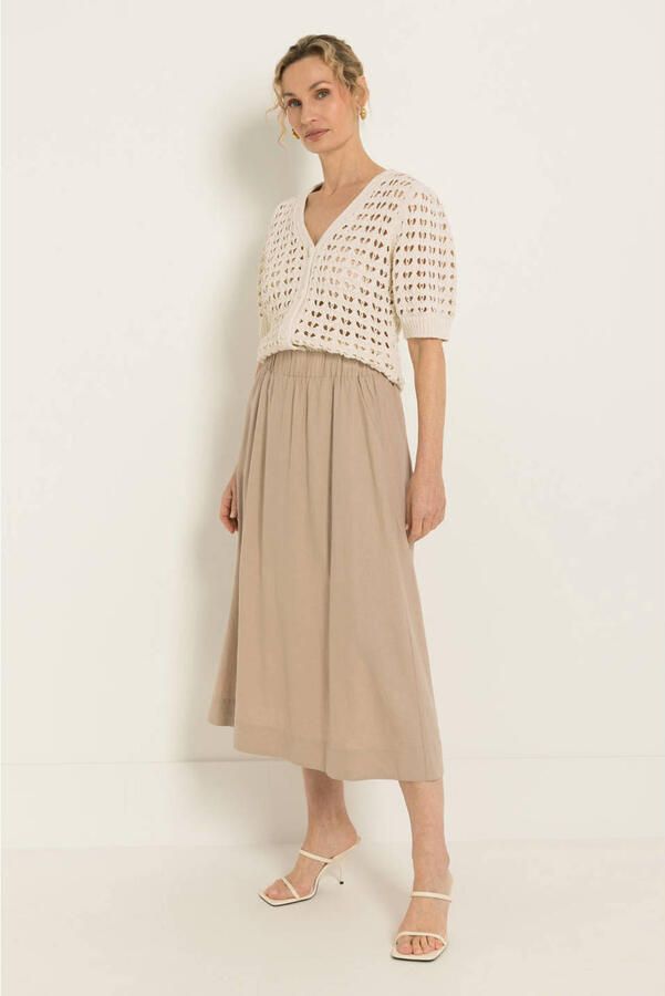 Claudia Sträter CLAUDIA BY CLAUDIA STRÄTER midirok met linnen zand