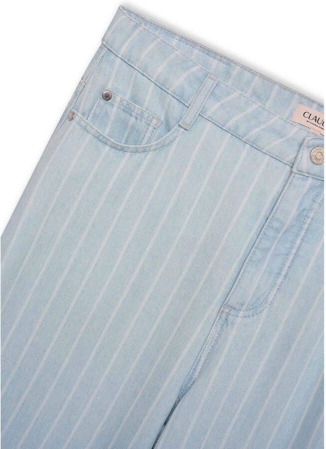 Claudia Sträter CLAUDIA BY CLAUDIA STRÄTER regular waist wide leg jeans met riemlussen lichtblauw - Foto 2