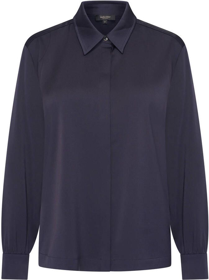 Claudia Sträter CLAUDIA BY CLAUDIA STRÄTER satijnen blouse marineblauw