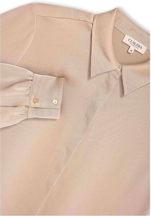 Claudia Sträter CLAUDIA BY CLAUDIA STRÄTER satijnen blouse taupe - Foto 3