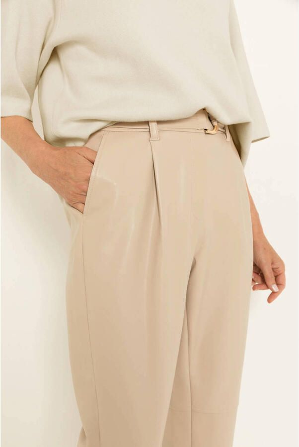 Claudia Sträter CLAUDIA BY CLAUDIA STRÄTER tapered broek met ceintuur zand - Foto 2
