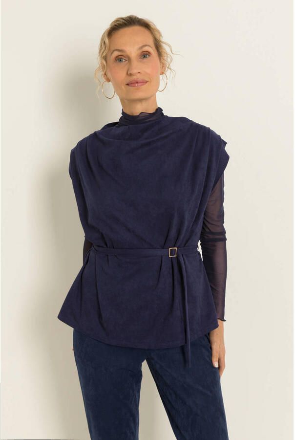Claudia Sträter CLAUDIA BY CLAUDIA STRÄTER top met ceintuur donkerblauw