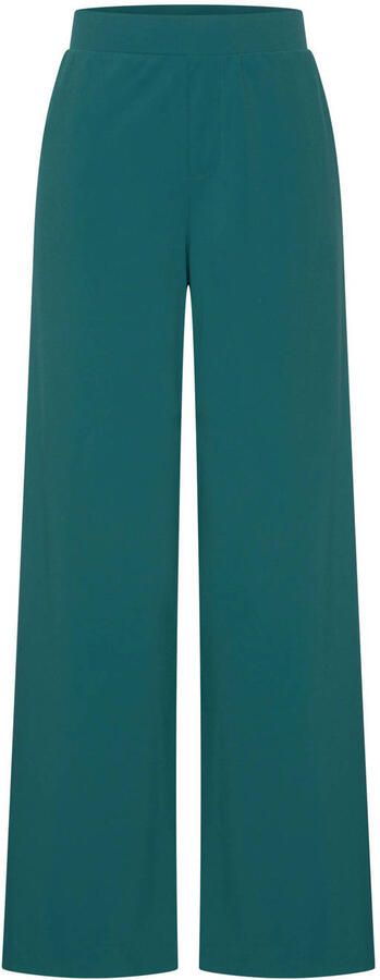 Claudia Sträter CLAUDIA BY CLAUDIA STRÄTER travelstof wide leg high waist broek petrol - Foto 2