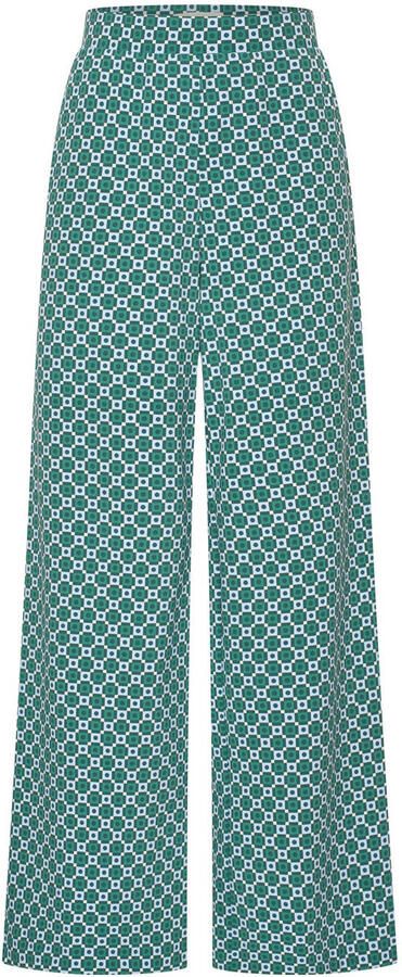 Claudia Sträter CLAUDIA BY CLAUDIA STRÄTER travelstof wide leg high waist broek petrol - Foto 2