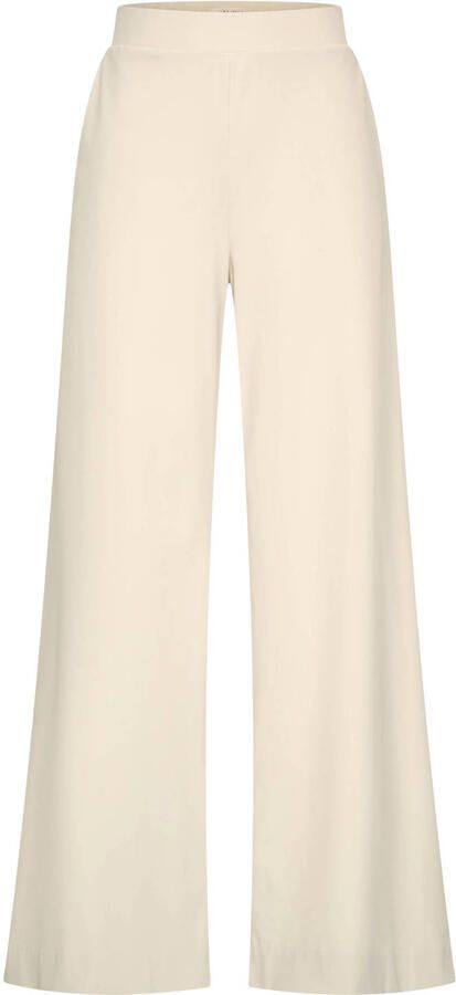 Claudia Sträter CLAUDIA BY CLAUDIA STRÄTER travelstof wide leg high waist casual broek ecru fijn gebreid - Foto 2