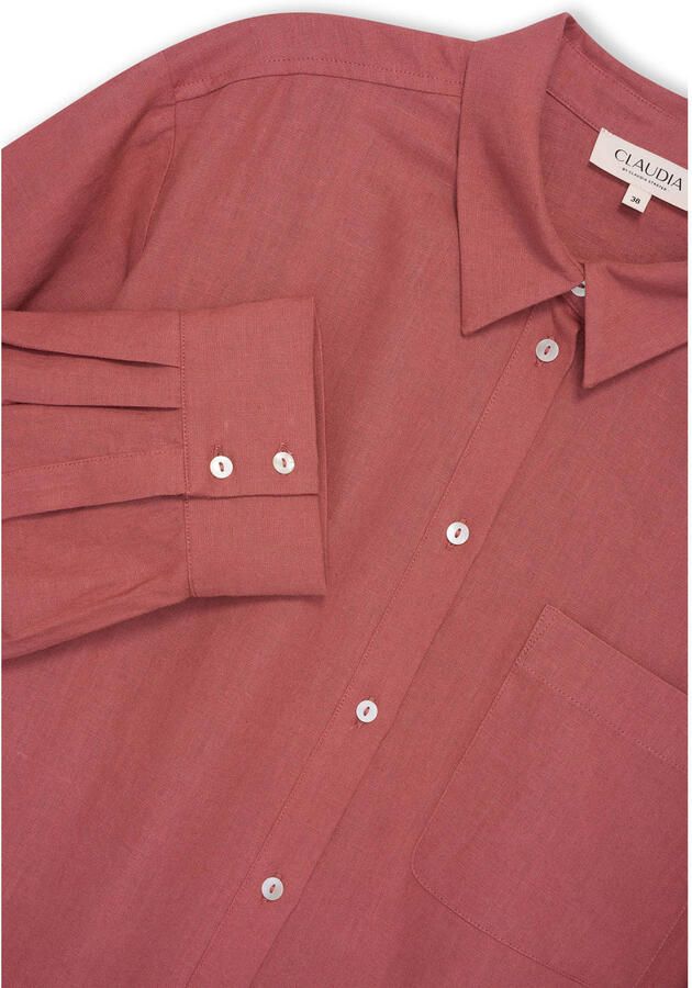 Claudia Sträter CLAUDIA BY CLAUDIA STRÄTER viscose blouse met linnen oudroze - Foto 2