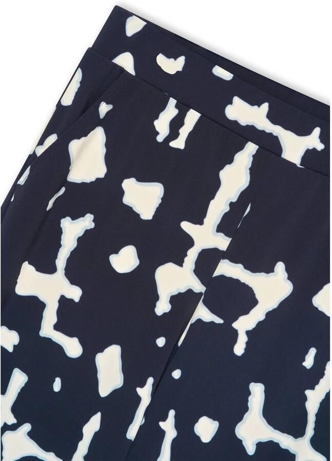 Claudia Sträter CLAUDIA BY CLAUDIA STRÄTER wide leg broek met print van travelstof donkerblauw - Foto 2