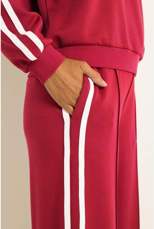 Claudia Sträter CLAUDIA BY CLAUDIA STRÄTER wide leg casual broek rood wit - Foto 2