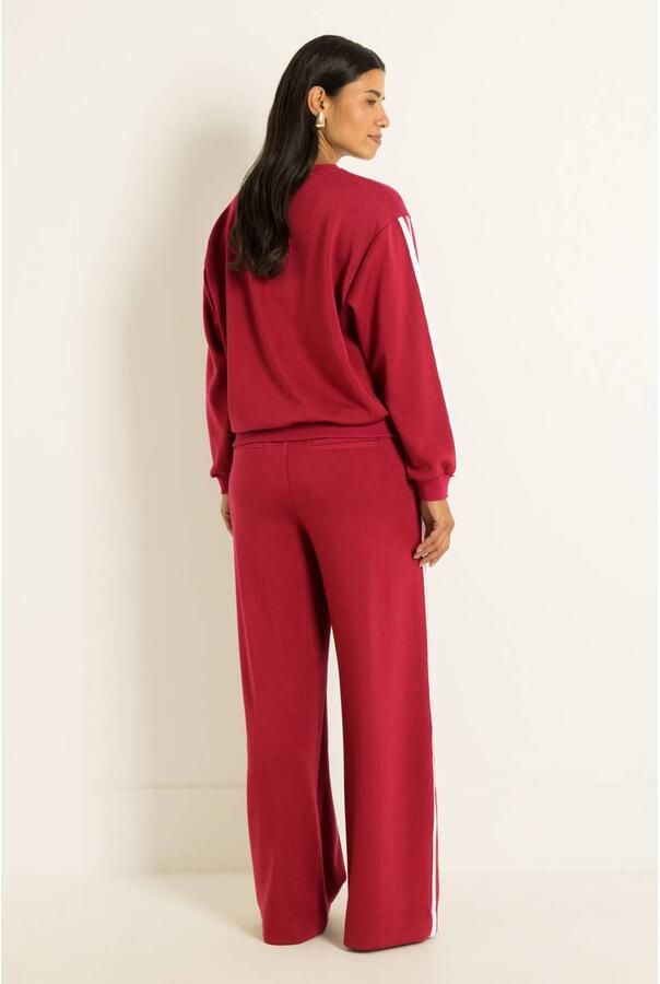 Claudia Sträter CLAUDIA BY CLAUDIA STRÄTER wide leg casual broek rood wit - Foto 3
