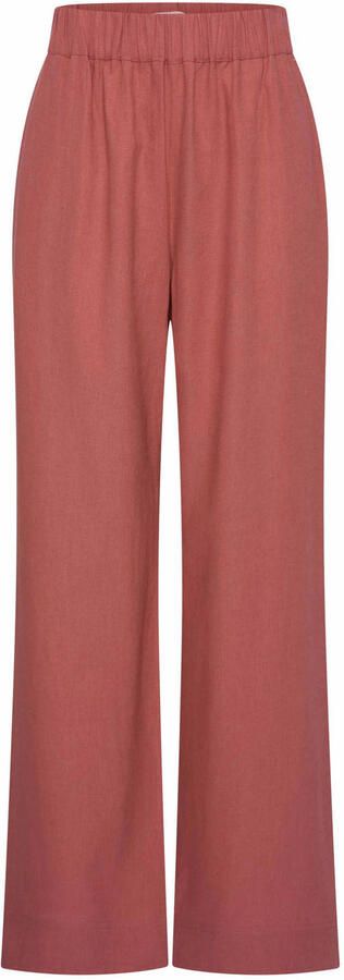 Claudia Sträter CLAUDIA BY CLAUDIA STRÄTER wide leg fit broek met linnen oudroze