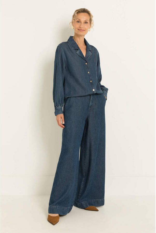 Claudia Sträter CLAUDIA BY CLAUDIA STRÄTER wide leg jeans mediumblauw - Foto 3