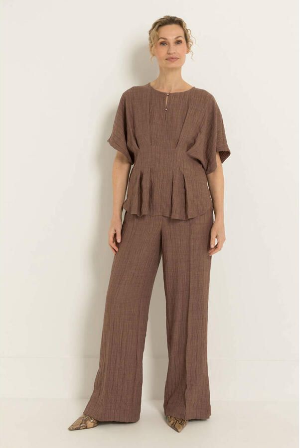 Claudia Sträter CLAUDIA BY CLAUDIA STRÄTER wide leg regular waist broek bruin
